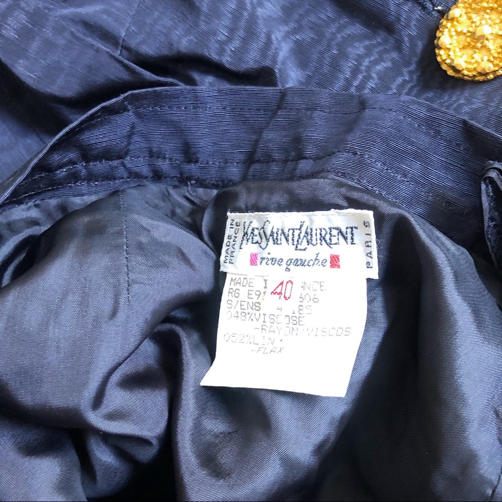 YVES SAINT LAURENT Vintage Navy Skirt Suit 40 - Picture 7 of 8
